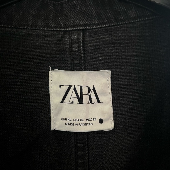 Zara Grunge punk rock Black Denim Jacket with Silver Studs #Modernmideival - Picture 8 of 13
